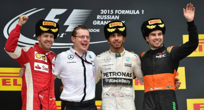 Hamilton, Vettel y Pérez suben al podio en Rusia!