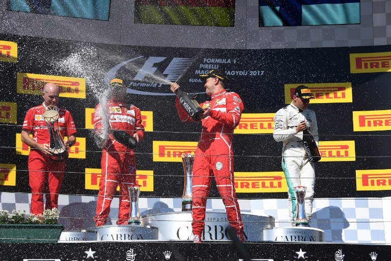 Los Ferrari tiñieron de rojo el GP de Hungría!